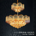 Araña de cristal de lujo moderna de oro para la decoración del hotel